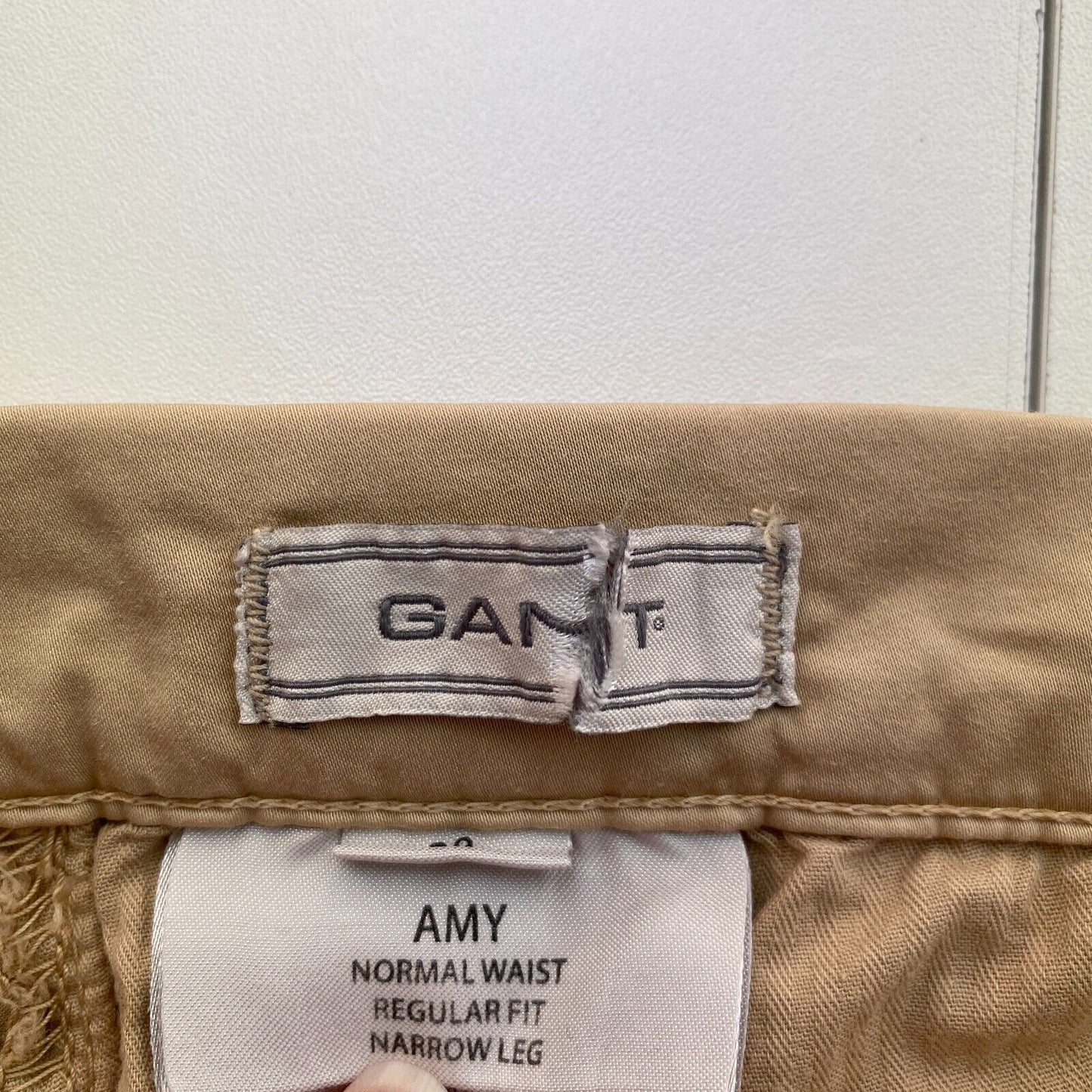 GANT Women Brown Regular Fit Narrow Leg Capri Pants Trousers Size W28