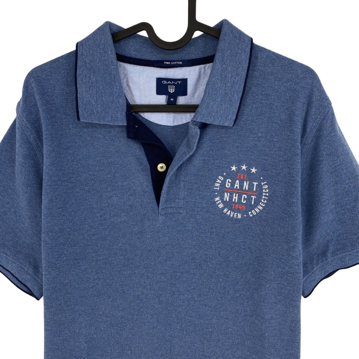 GANT Bleu Pima Coton Pique Rugger Polo Taille M