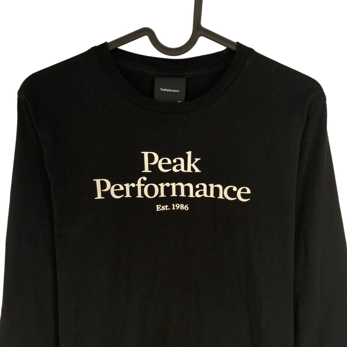 Peak Performance Boys Black Originals Crew Neck LS T Shirt Size 15 Years 170 cm