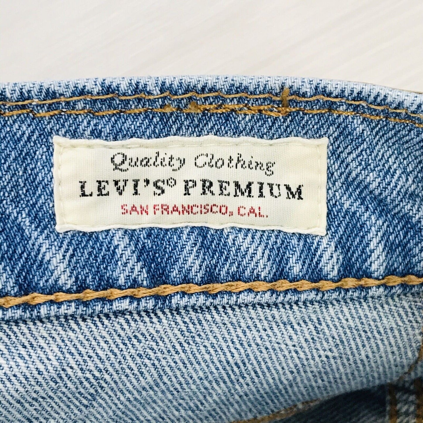 Levi's Premium 512 LO-BALL Blue Stretch Slim Tapered Fit Ripped Jeans W29 L32