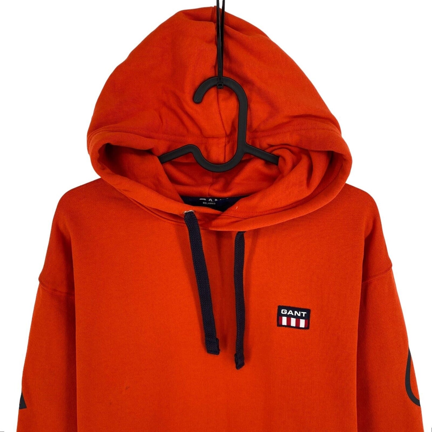 GANT Orange Relaxed Retro Logo Hoodie Sweater Jumper Size S