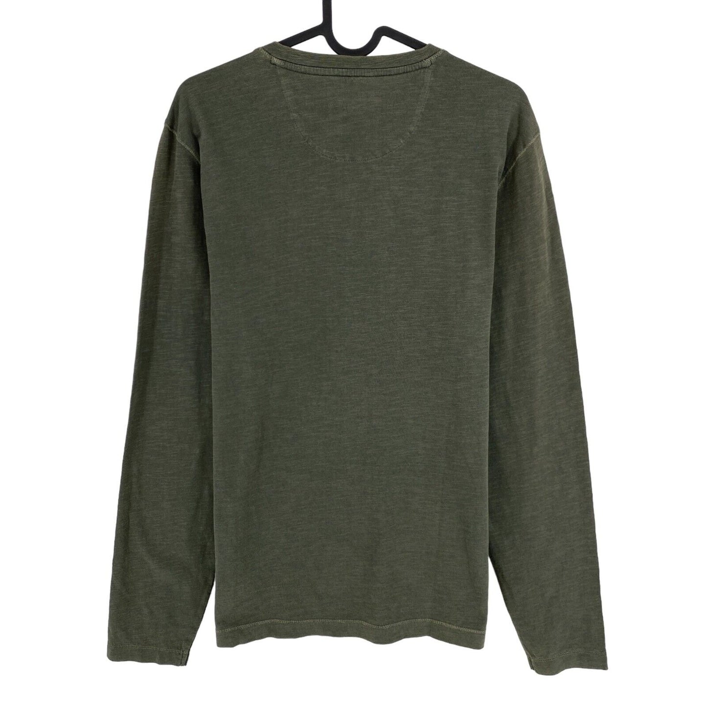 CAMEL ACTIVE Greyish Green Long Sleeves Henley Neck T Shirt Size S