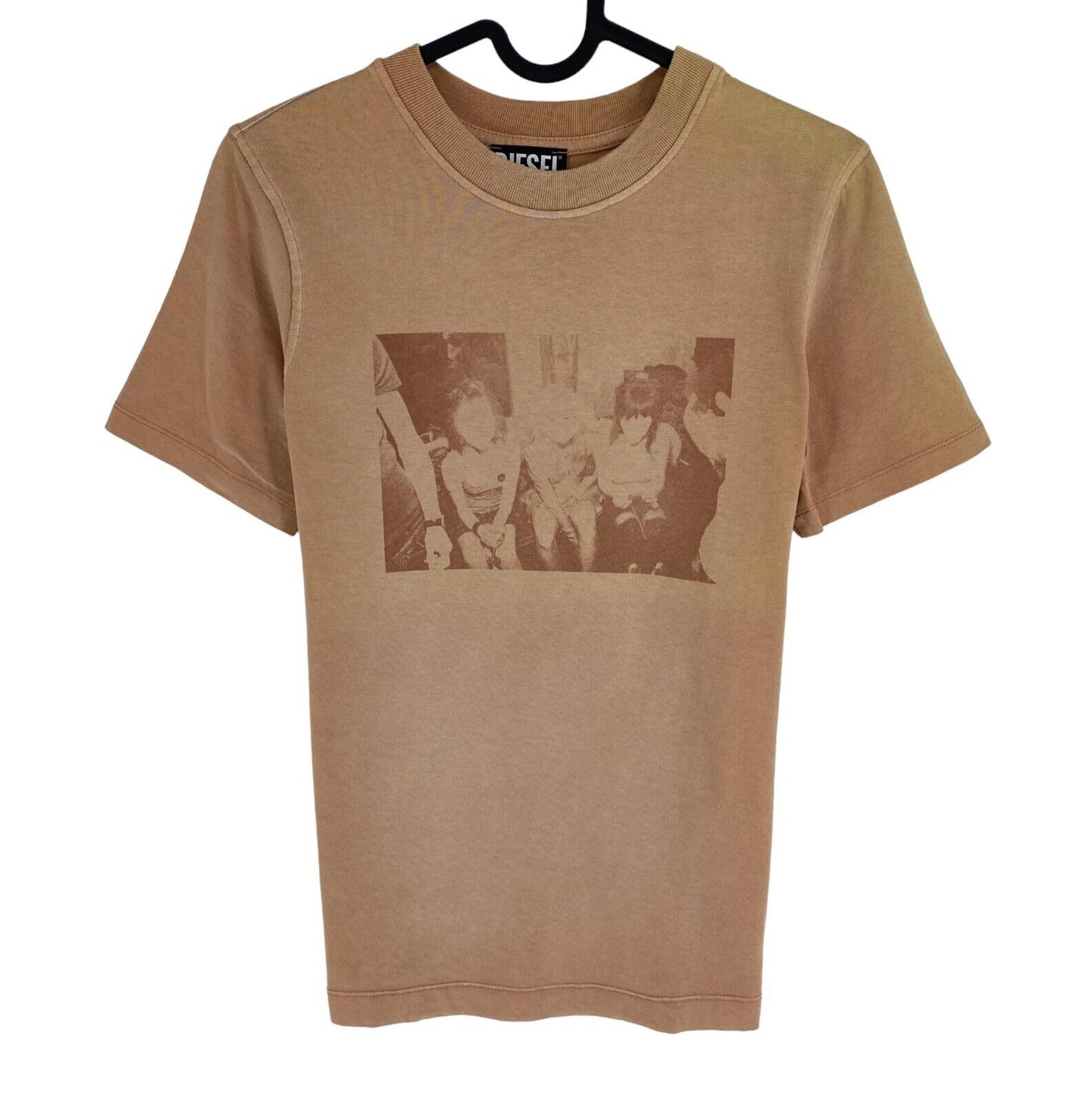 DIESEL Women Brown T-REG-G2 Crew Neck T Shirt Size XS