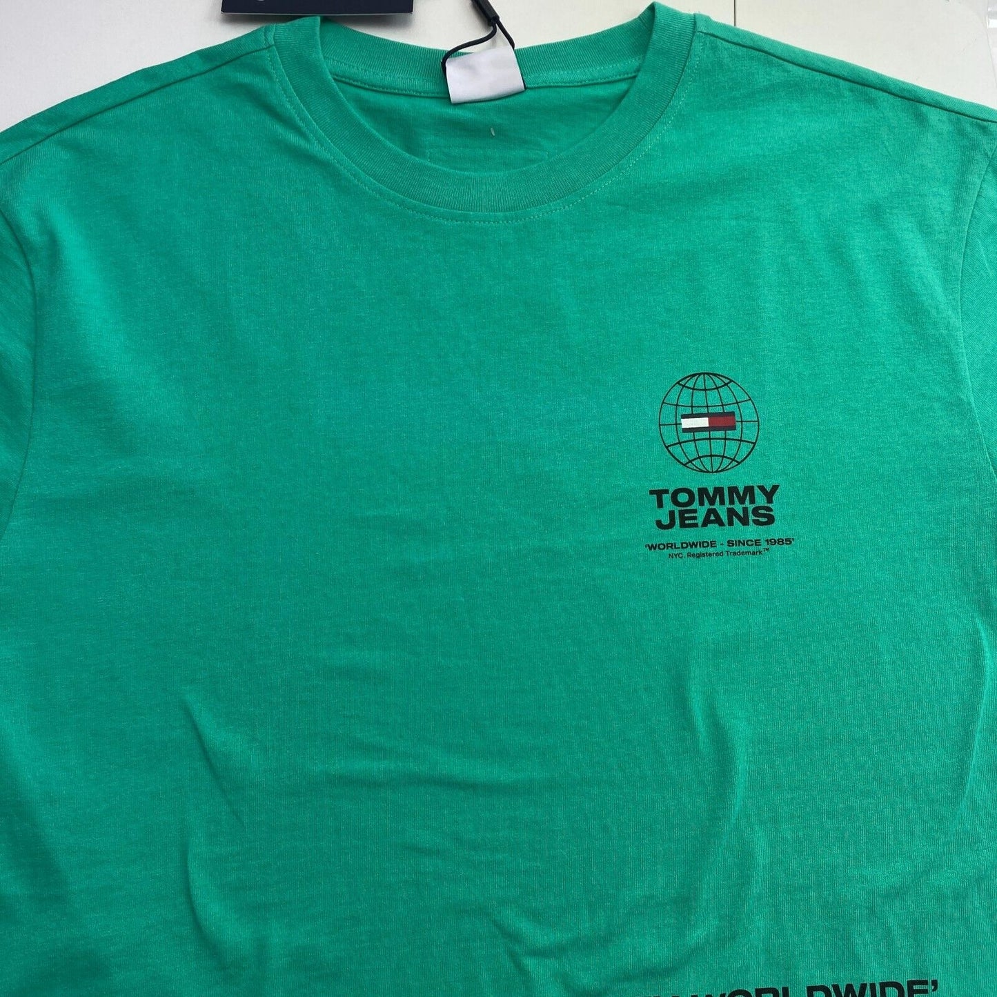 TOMMY HILFIGER JEANS Men Green Label Short Sleeve Crew Neck T-Shirt Size M