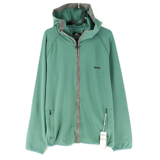 O'NEILL XPLR Super Fleece Green Full Zip Hooded Sweat Jacket Jumper Size M