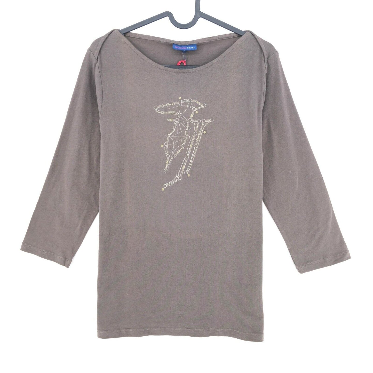 TRUSSARDI Jeans Marron T Shirt Blouse Top Taille XS SML XL