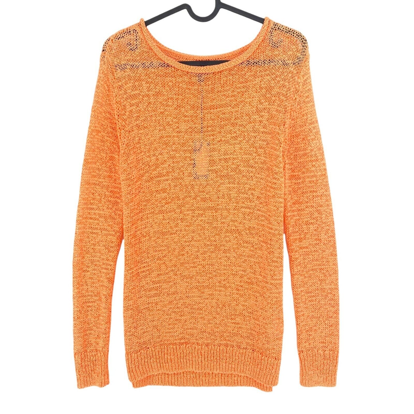 NAUTICA Orange Open Knit Crew Neck Jumper Sweater Size XS