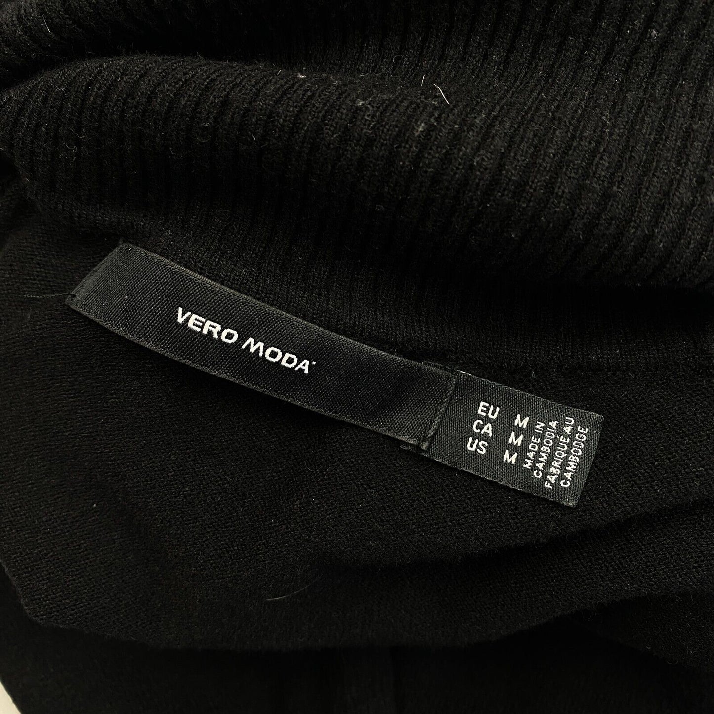 VERO MODA Black High Neck Sweater Jumper Pullover Size M