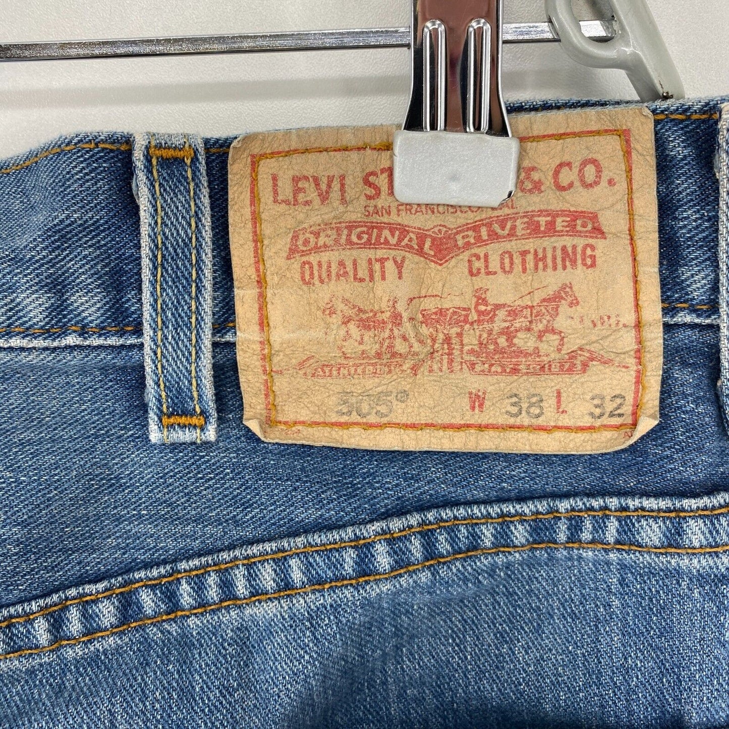 Vintage Levi's 505 Blue Regular Straight Fit Jeans W38 L32