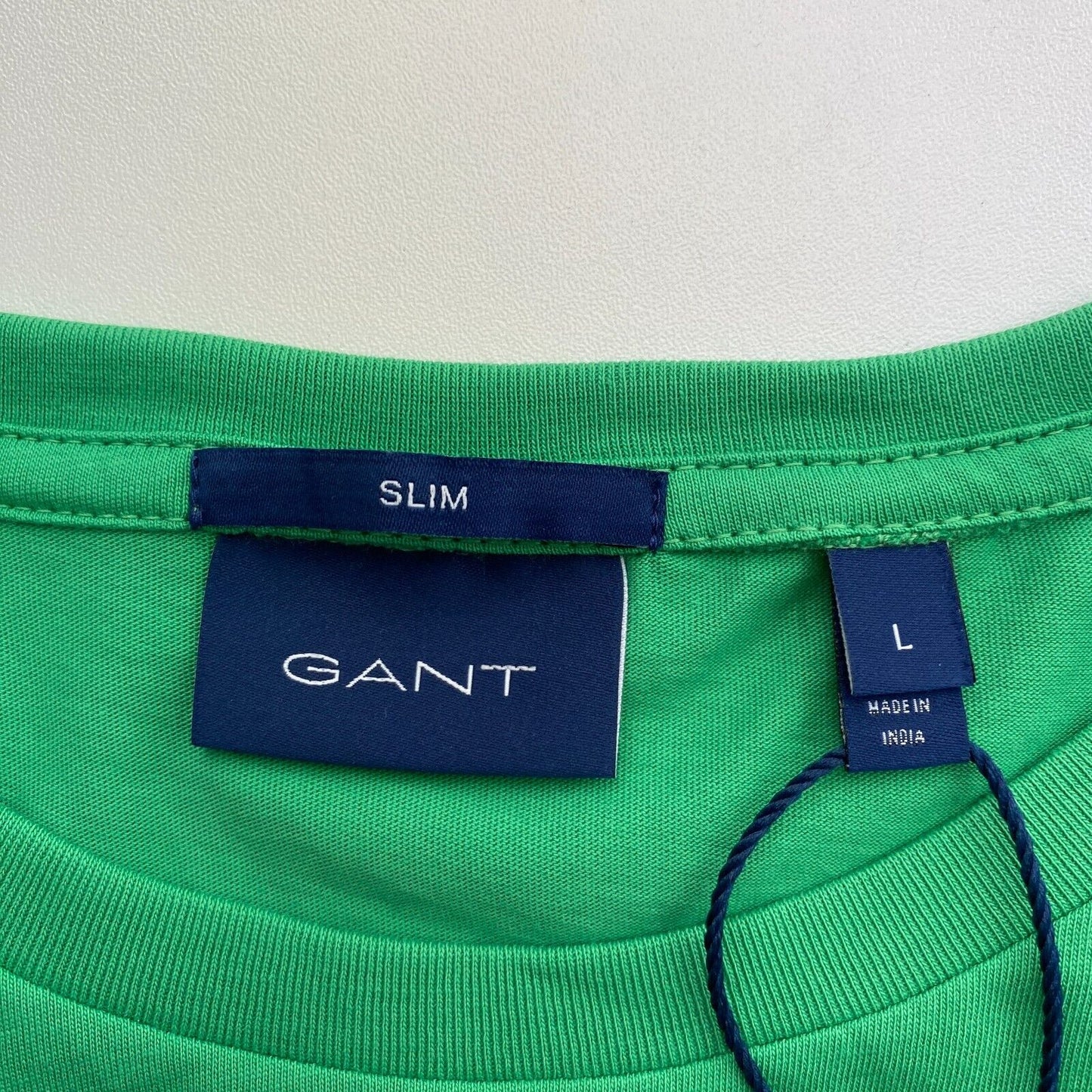 GANT Men Green Original Slim Fit Crew Neck Short Sleeve T-Shirt Size L