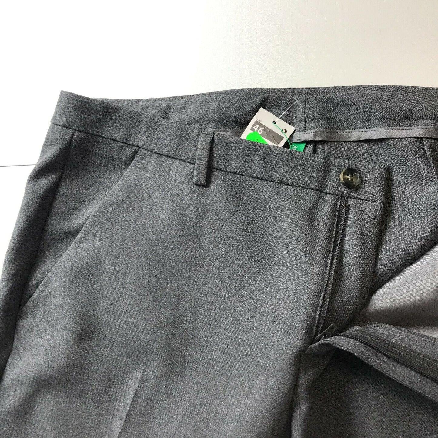 UNITED COLORS OF BENETTON Women Grey Slim Fit Trousers Size EUR 46 W36