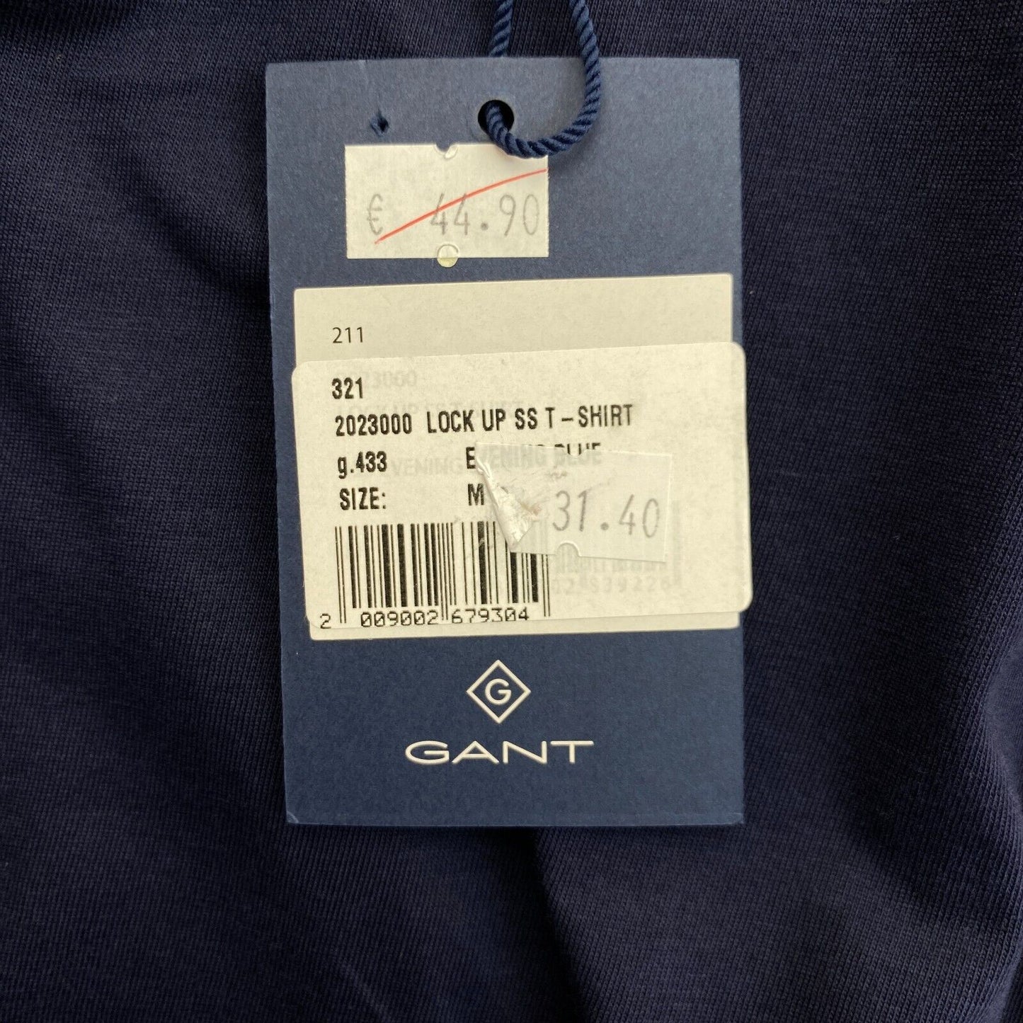 GANT T-Shirt mit Rundhalsausschnitt und Lock-Up-Muster, Marineblau, Größe M