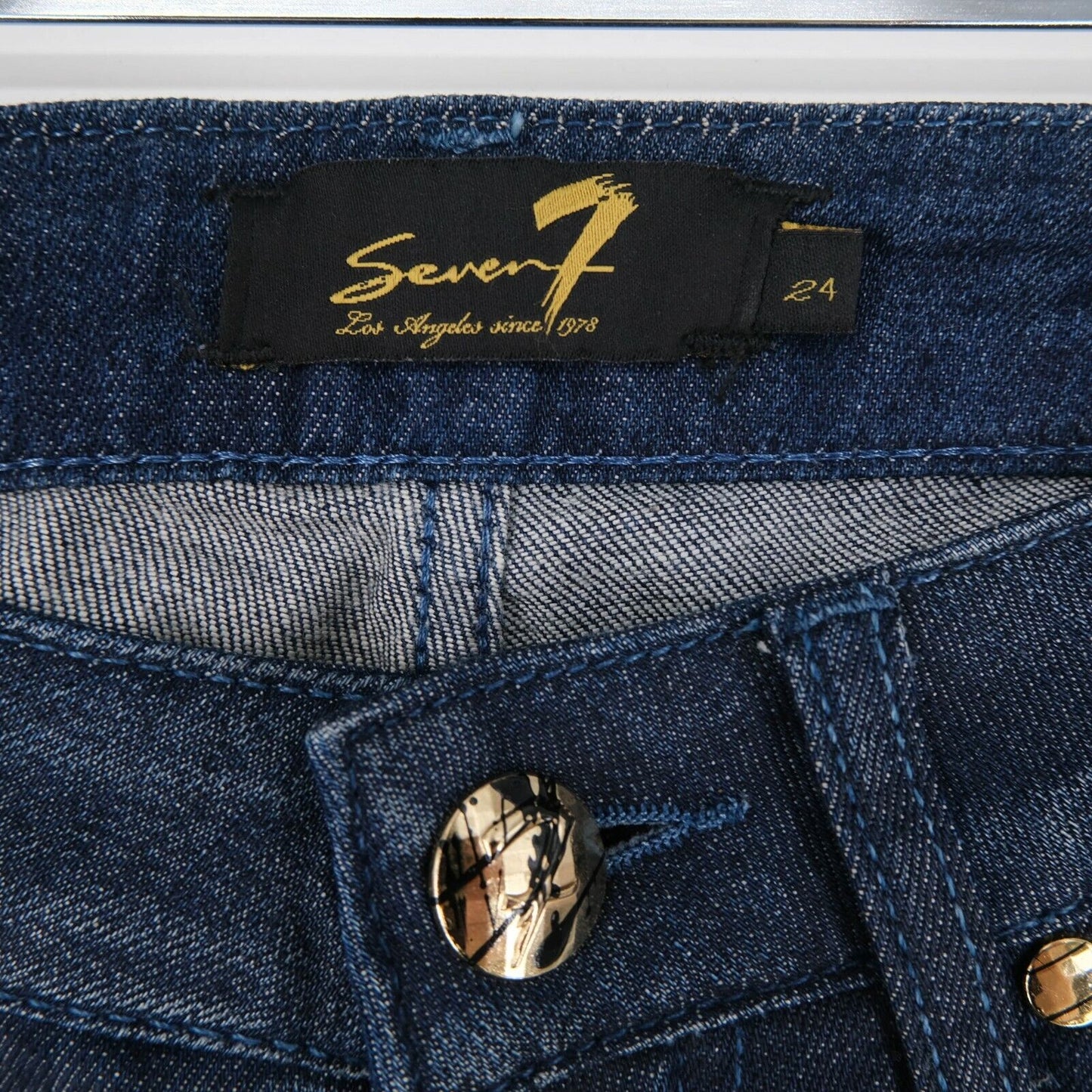 Jean en denim bleu marine Seven7 Taille 24