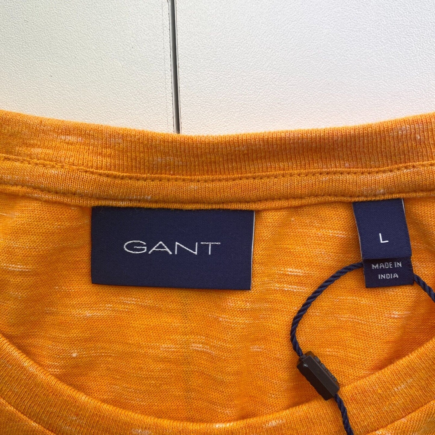 GANT Men Orange Marled Crew Neck Short Sleeves T Shirt Size L