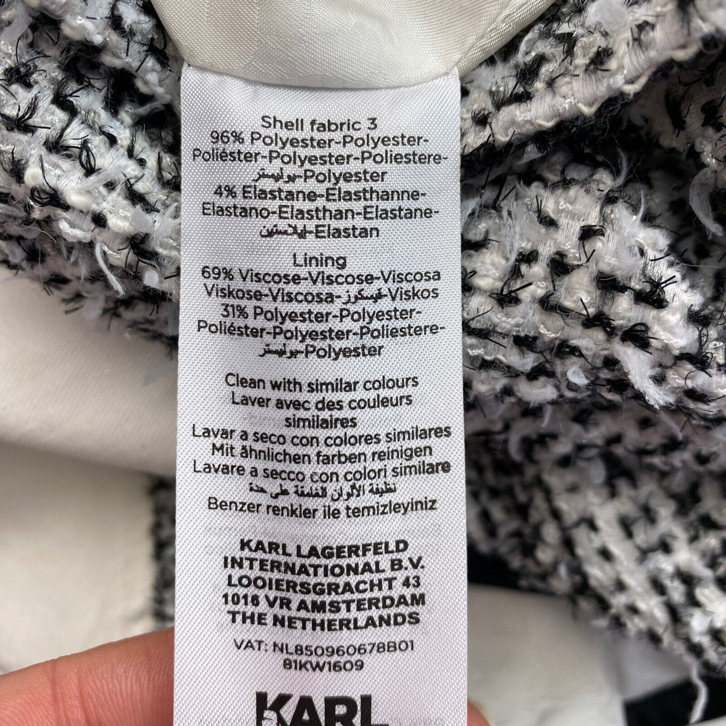 Karl Lagerfeld Blouse blanche à col rond Taille EU 38 UK 10 US 8