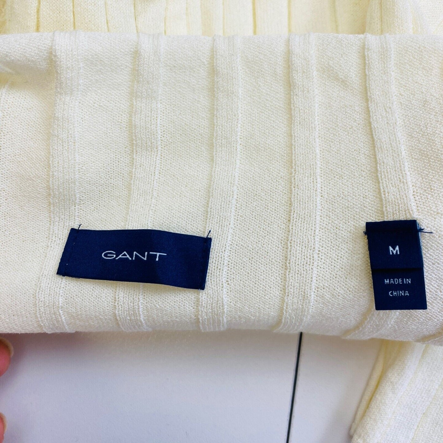 GANT T-shirt beige à manches longues et col haut Taille M