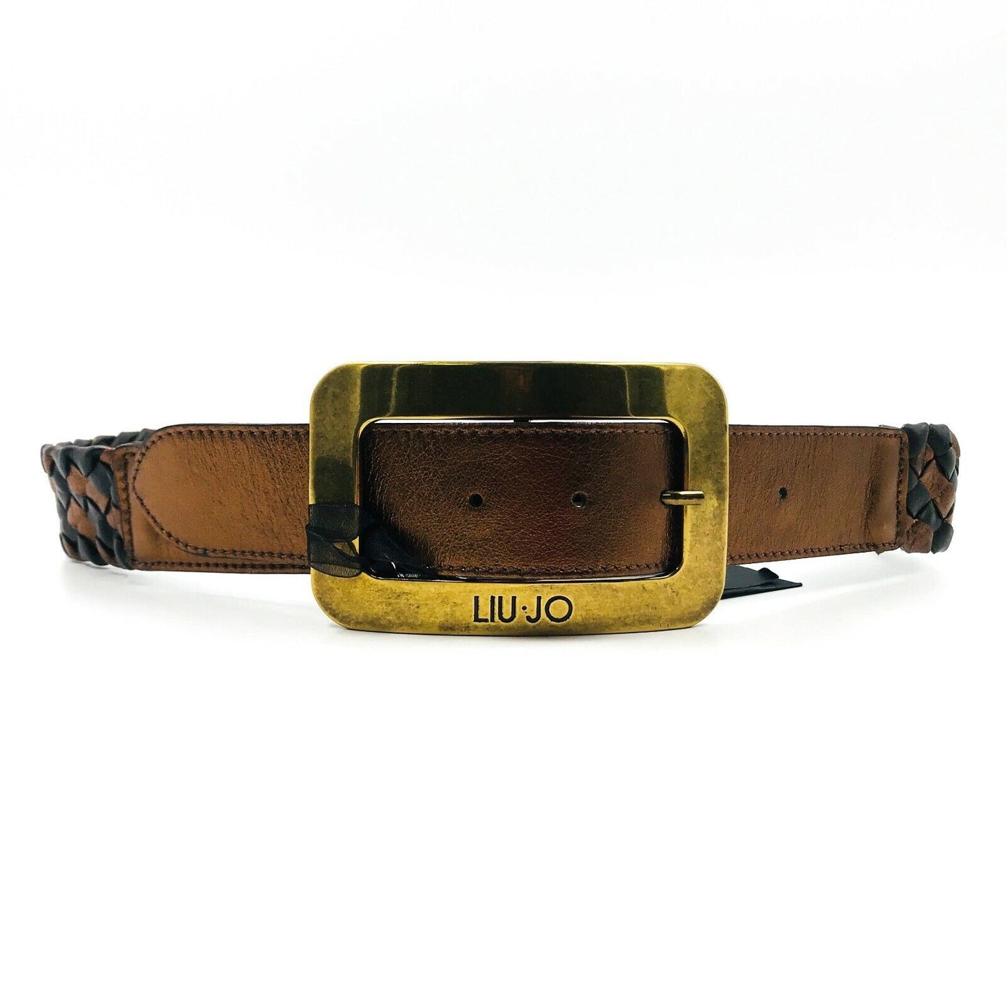 LIU JO Bronze Brown Leather Designer Belt Size S RRP €145