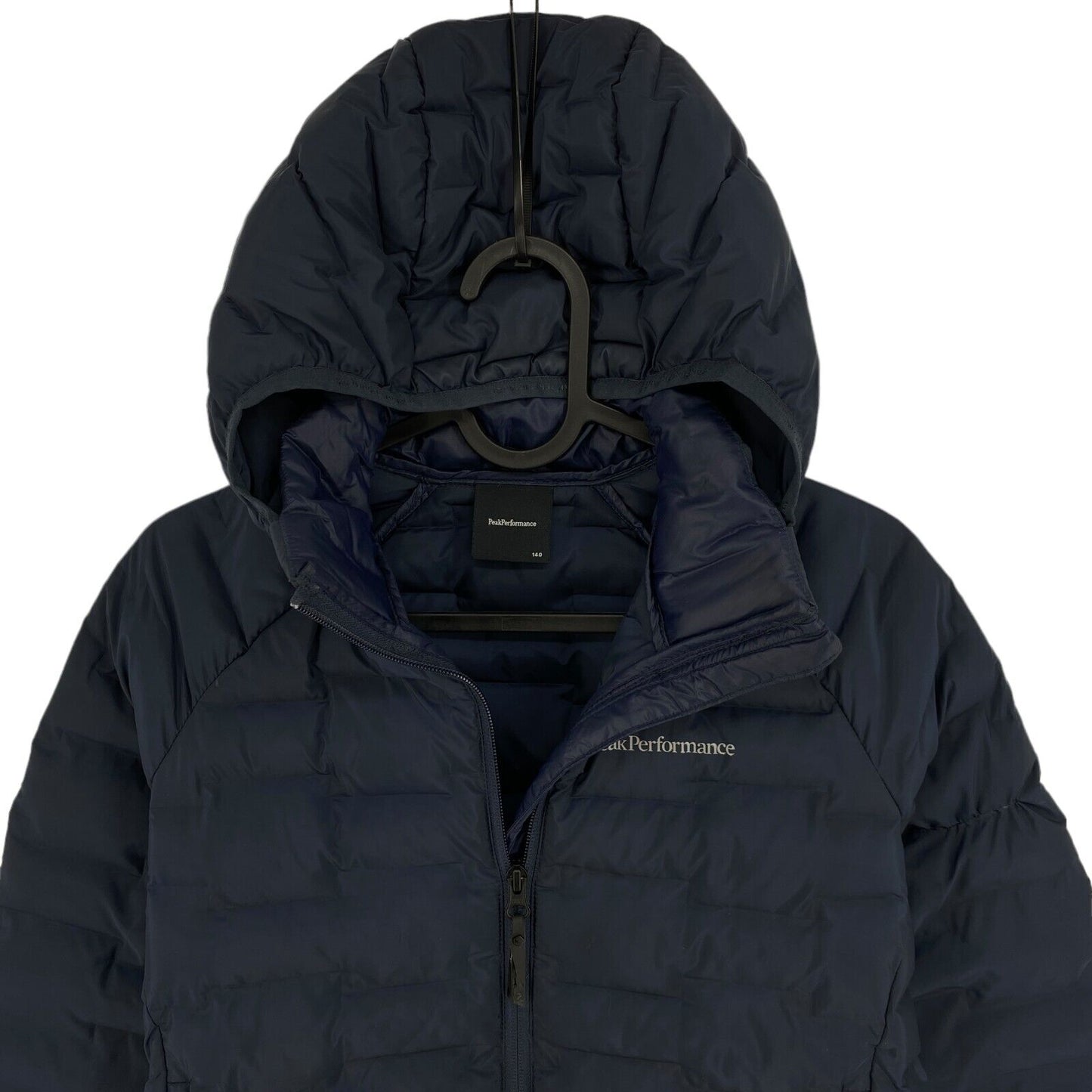 Girls Peak Performance Navy Blue Argo Hooded Puffer Jacket Size 140 cm