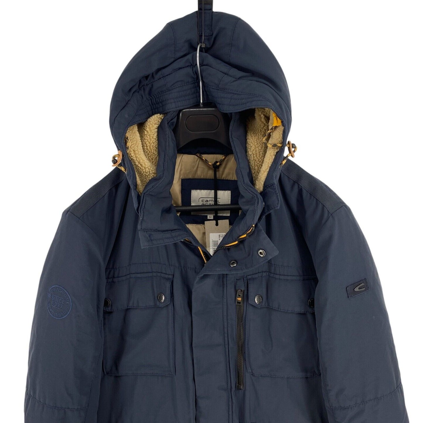 CAMEL ACTIVE Men Navy Blue Hooded Padded Puffer Jacket Coat Size EU 54 UK/US 44