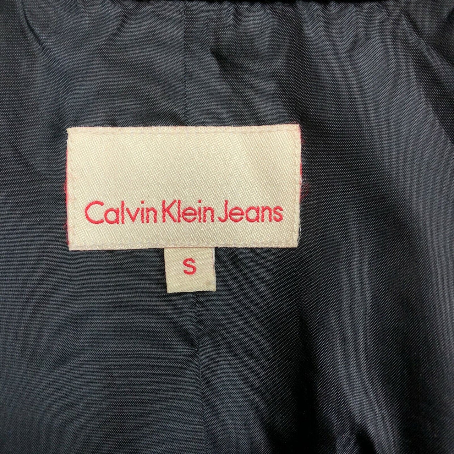 CALVIN KLEIN Black Wool Blend Pea Coat Jacket Size S