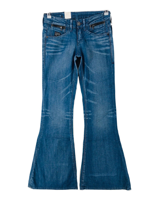 G-STAR RAW RHAPSODIE SUPER BELL Jean bootcut bleu femme W26 L32 fabriqué en italie