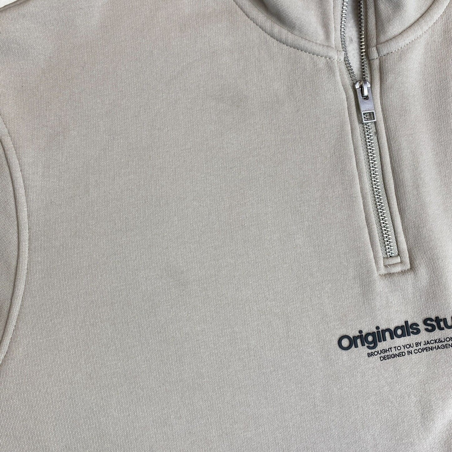 JACK&amp;JONES Originals Pull gris clair Quarter Zip Pull Taille L