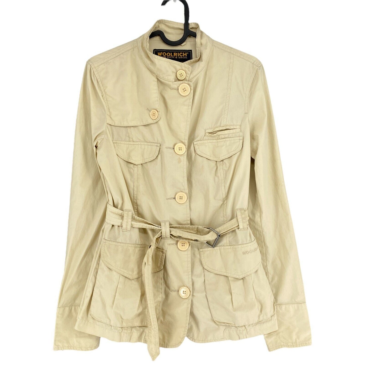 WOOLRICH Beige 100% Cotton Trench Coat Size M