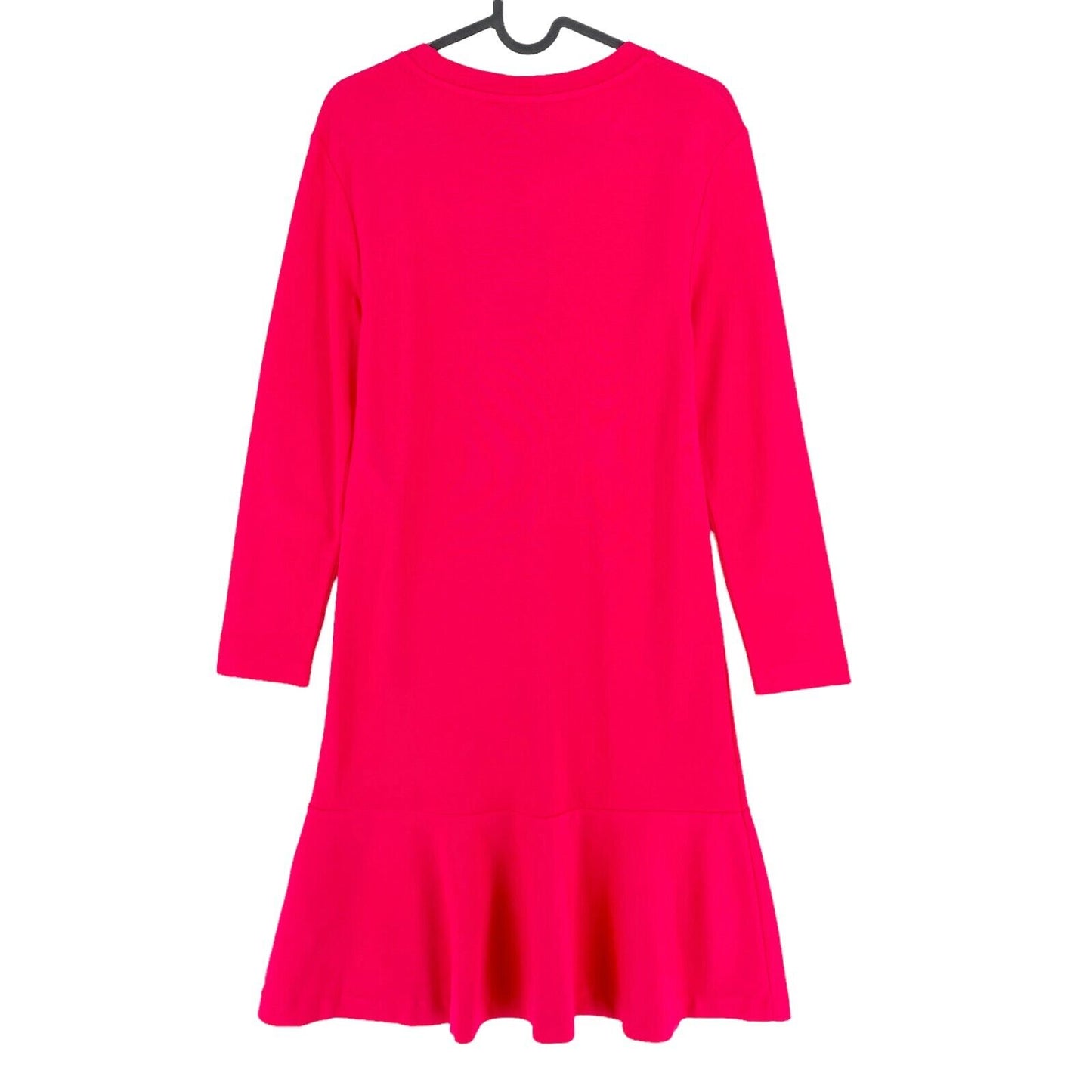 GANT Pink Flounce Detail Long Sleeves A Line Dress Size S