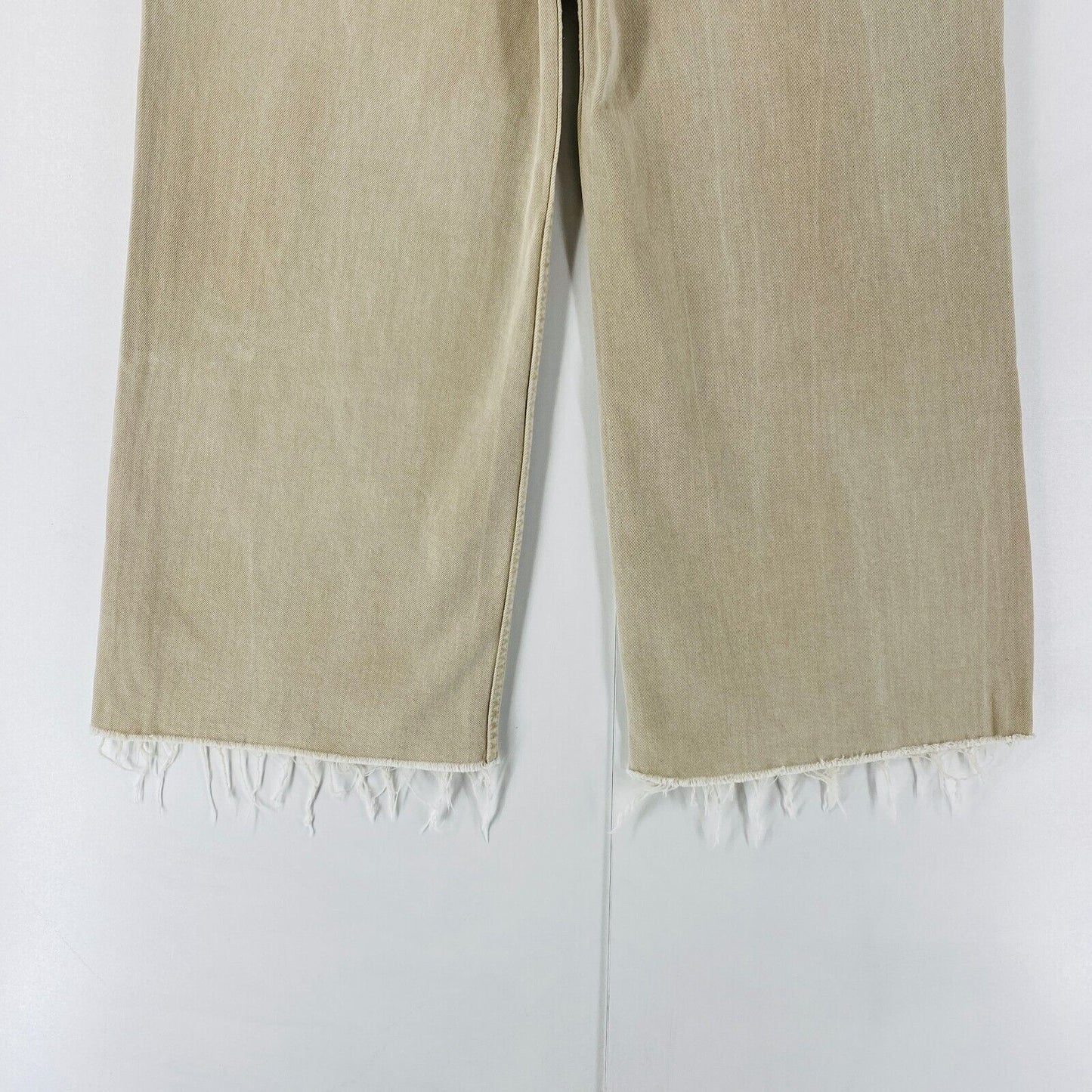 MANGO Women Beige High Waist Ankle Length Wide Leg Fit Jeans EUR 36 US 4 W26