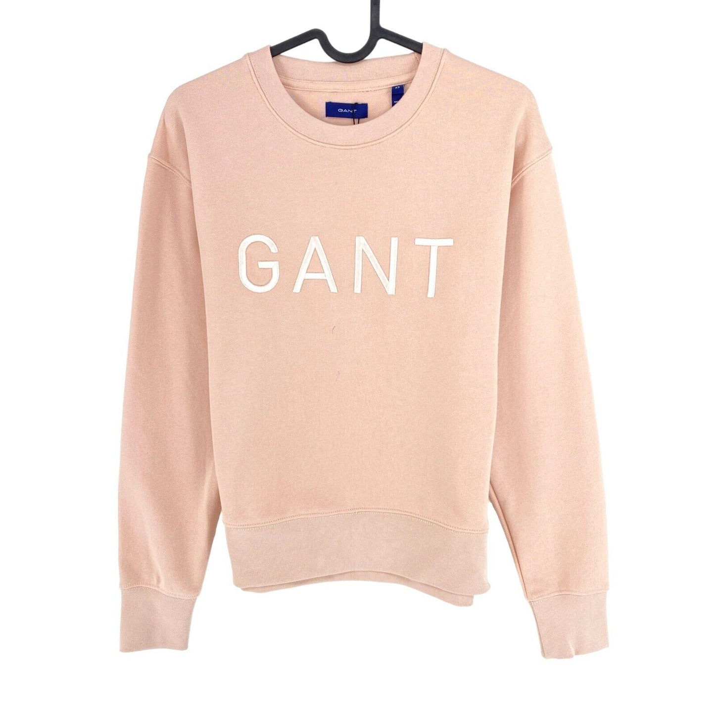 GANT Light Pink Tonal Logo Crew Neck Sweater Jumper Size XS