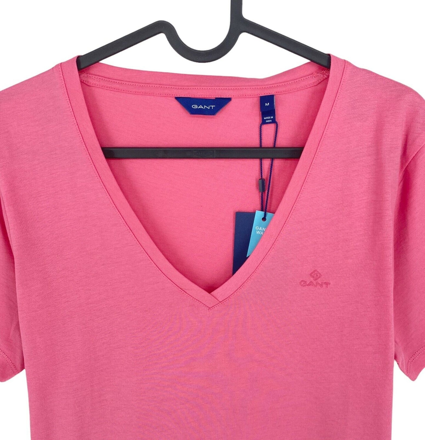 GANT Pink Original T-Shirt mit V-Ausschnitt, Größe M