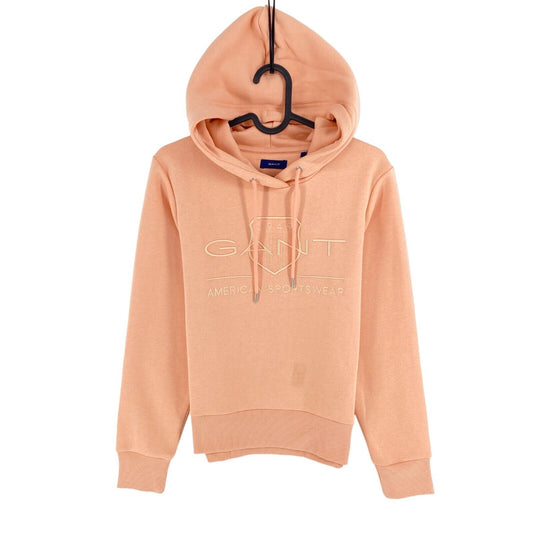 GANT Pinkish Orange Tonal Archive Shield Hoodie Sweater Pullover Size XS