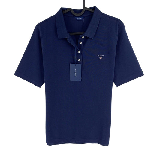 GANT Women Navy Blue Original Pique Polo Shirt Size M