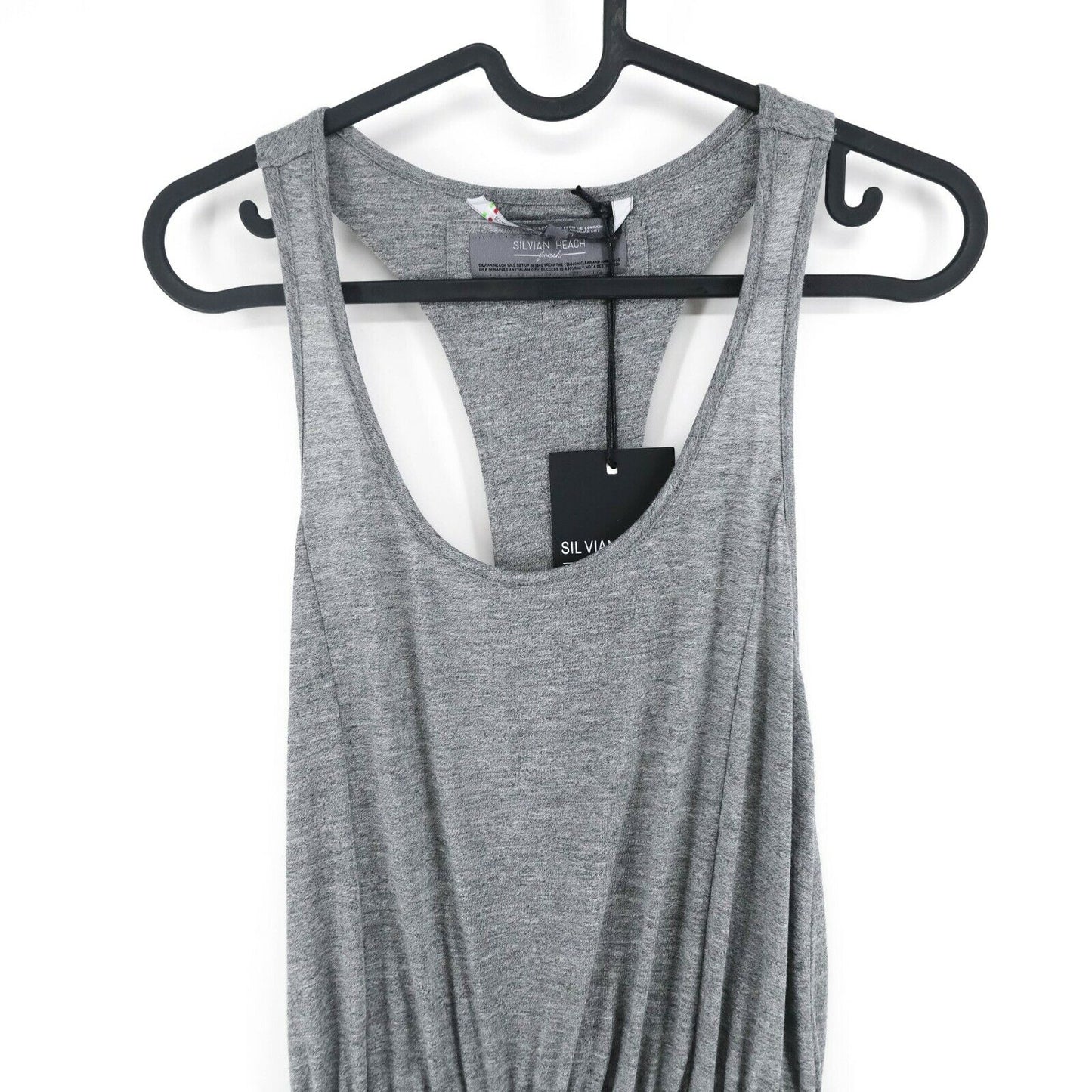 SILVIAN HEACH Grey Scoop Neck Sleeveless Pleated Tank Dress Size XS