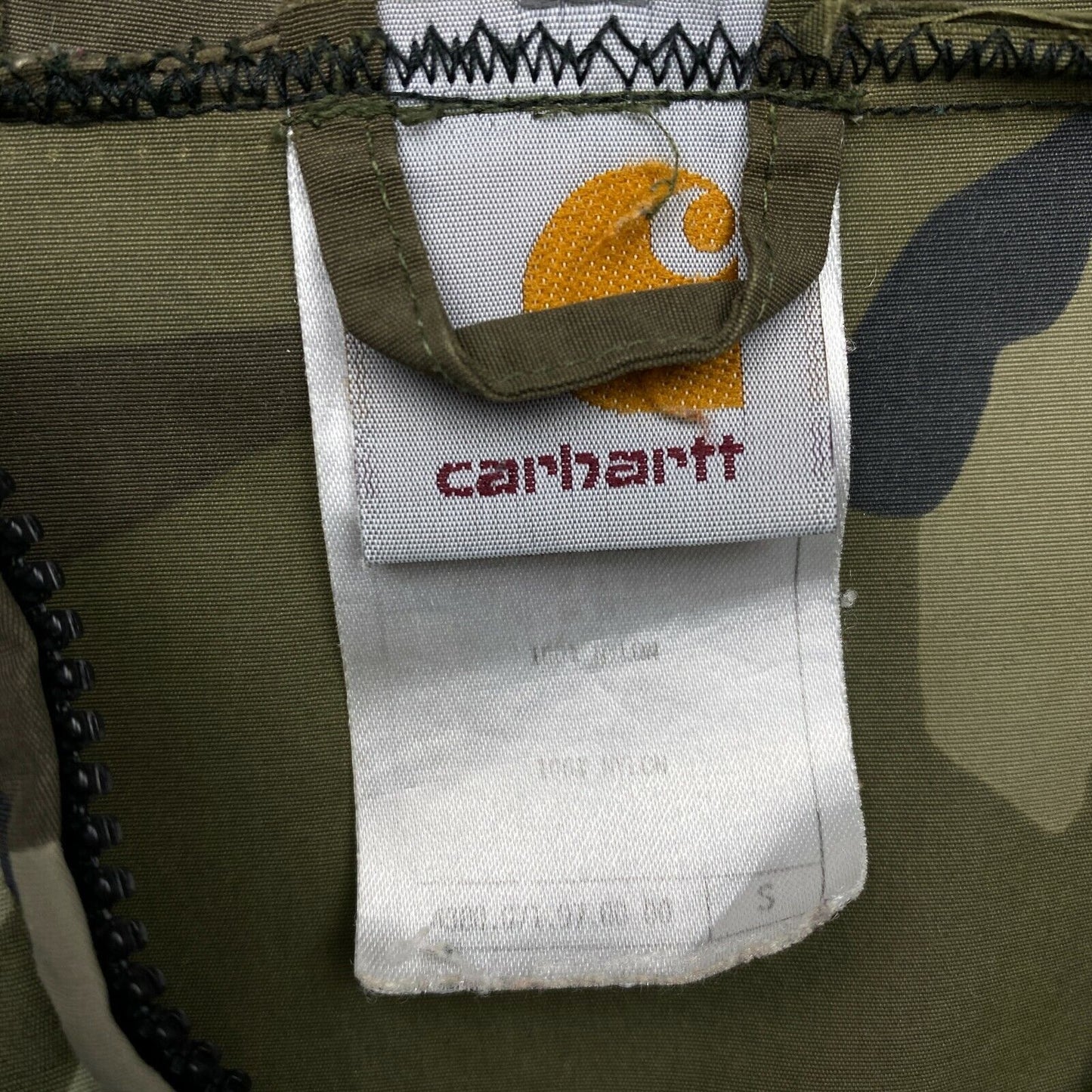 CARHARTT Camouflage Vert Pull à capuche Anorak Veste Taille S