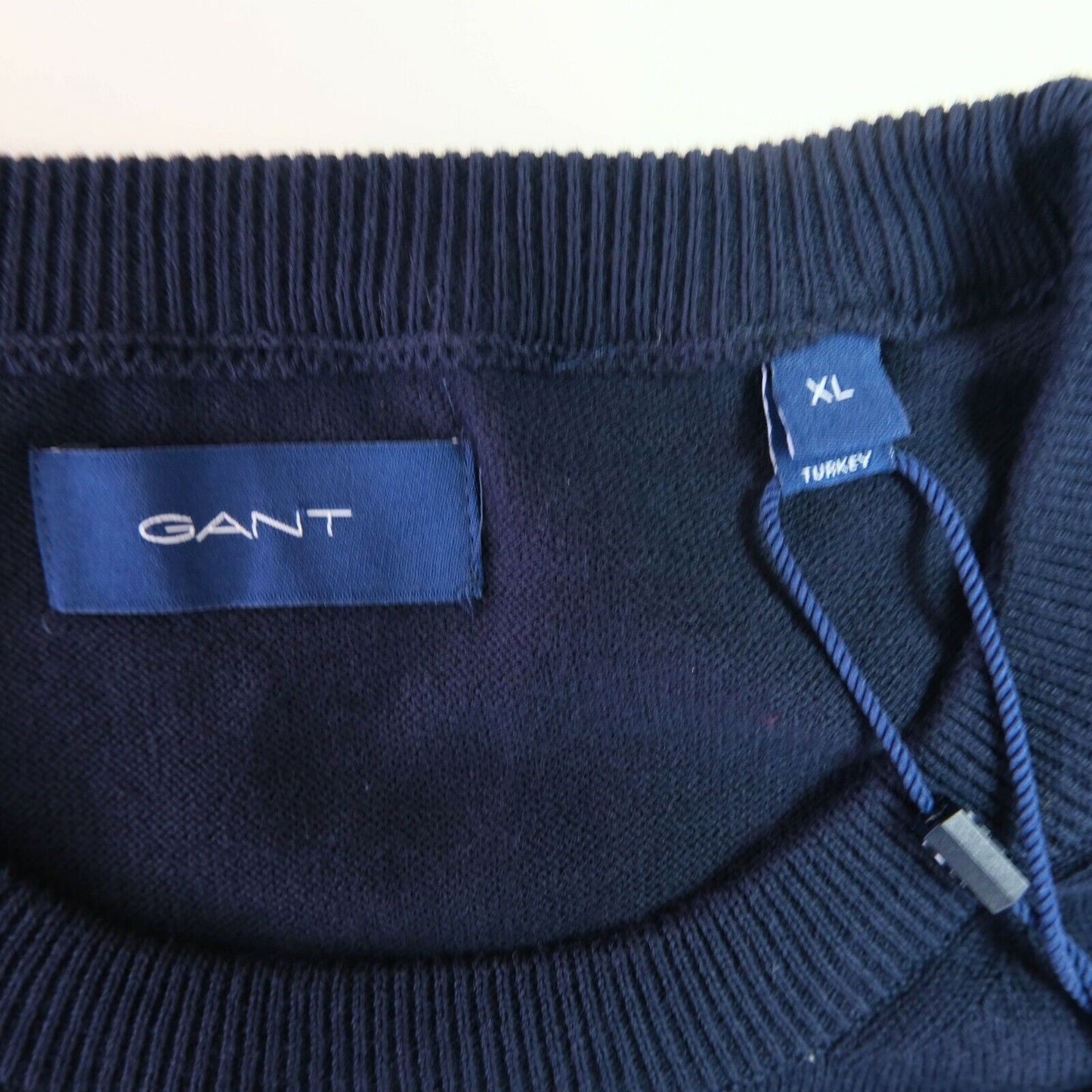 GANT Navy Blue 100% Cotton Crew Neck Jumper Sweater Size XL