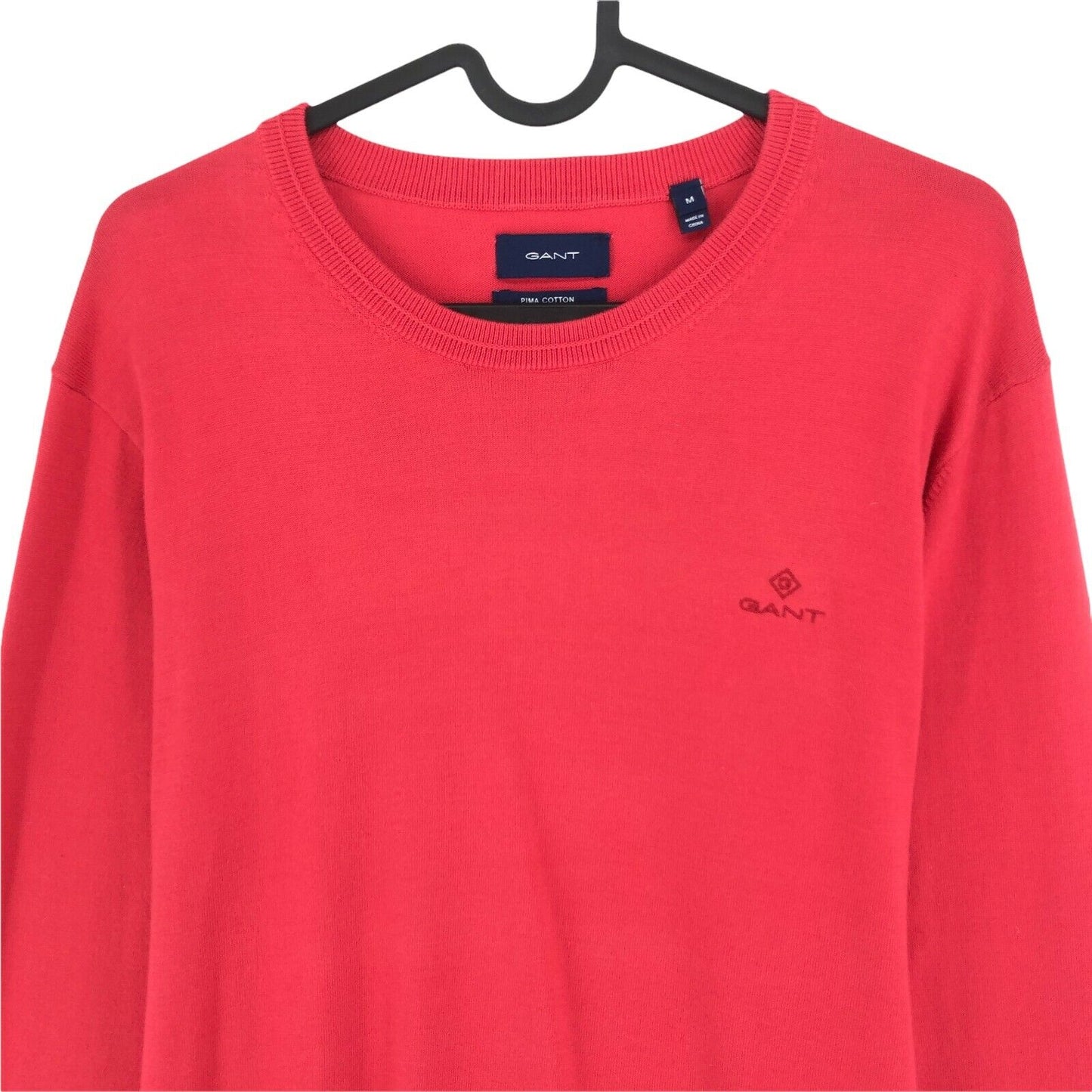 GANT Red Cotton Crew Neck Jumper Sweater Size M