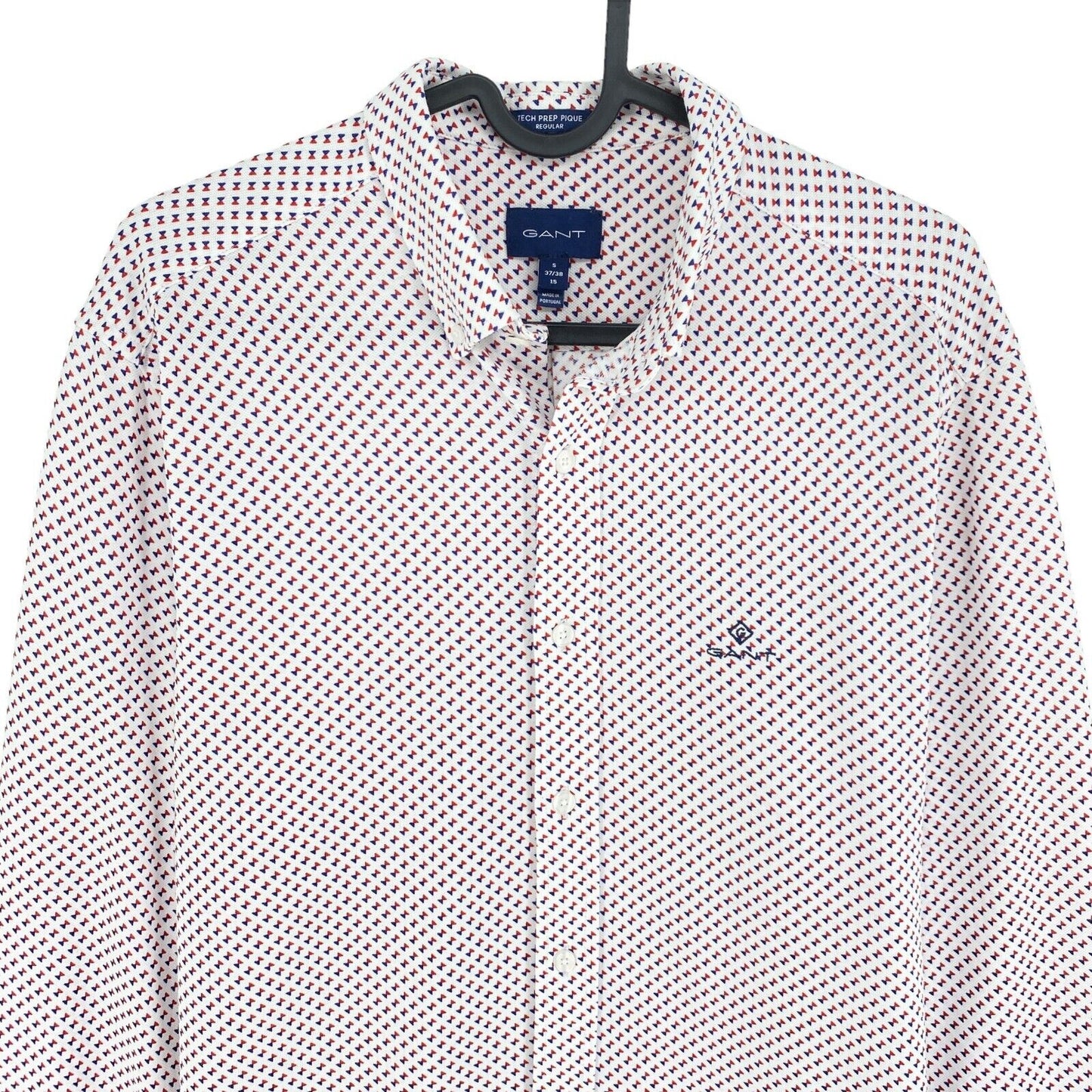 GANT White Tech Prep Pique Regular Fit Shirt Size S 37/38 15