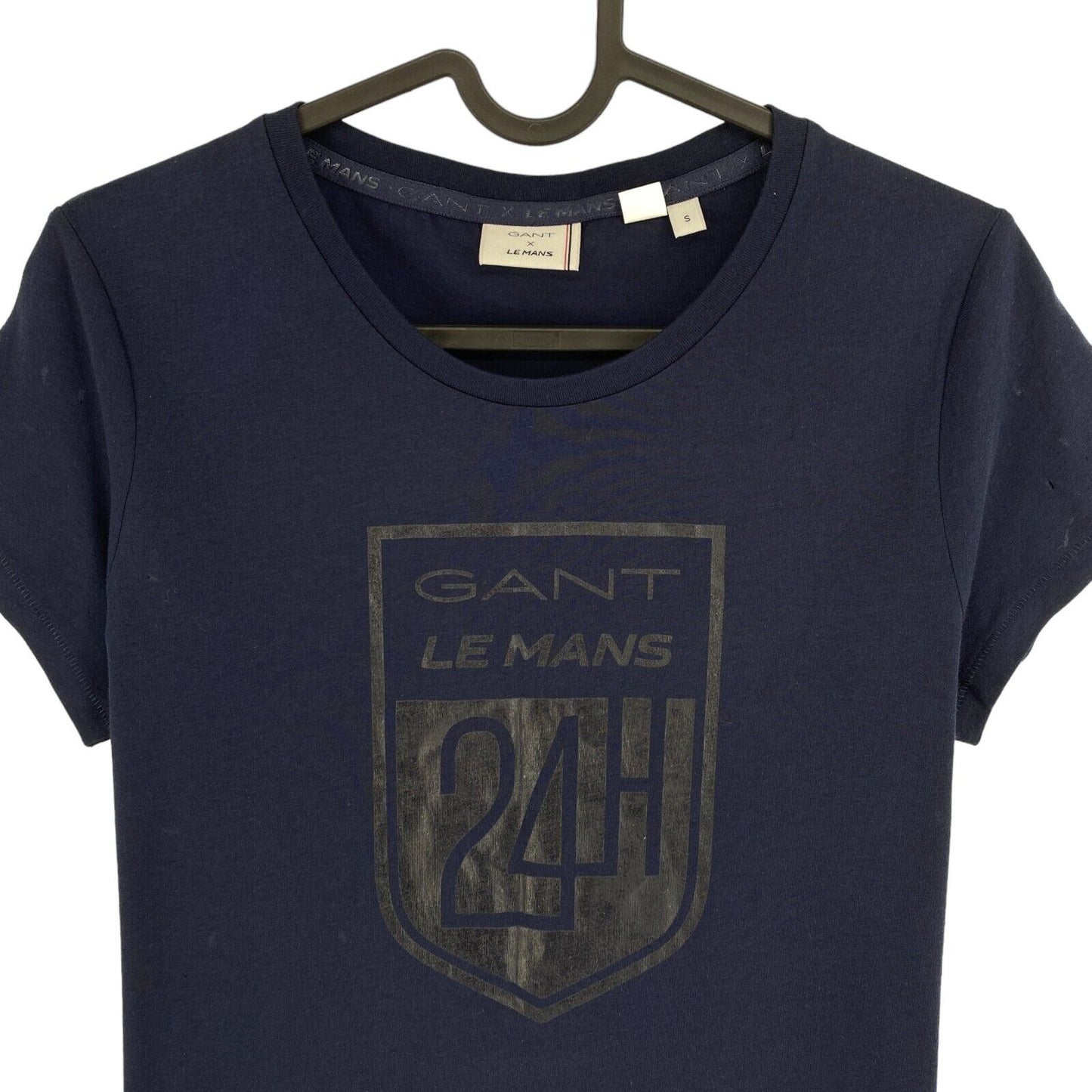 GANT x LE MANS Navy Blue Cap Sleeve Crew Neck T Shirt Size S