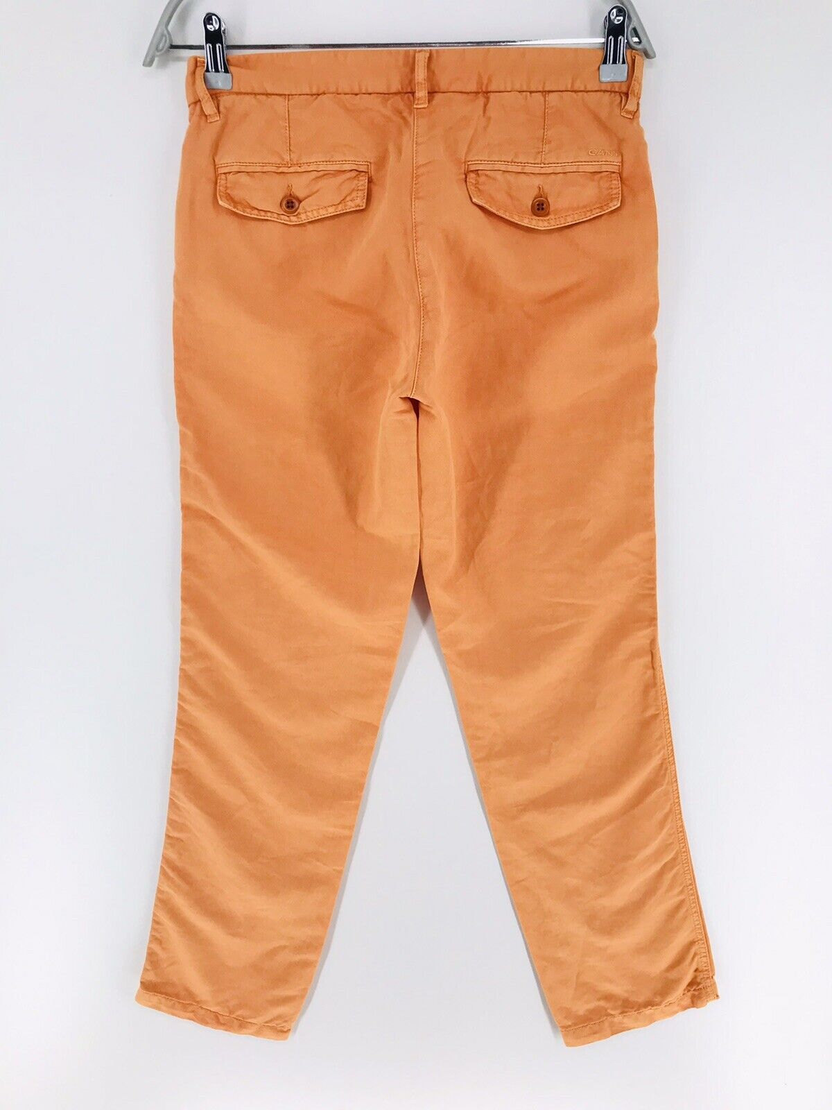 GANT Women Orange Relaxed Boyfriend Fit Linen Blend Trousers EUR 36 US 6 UK 10