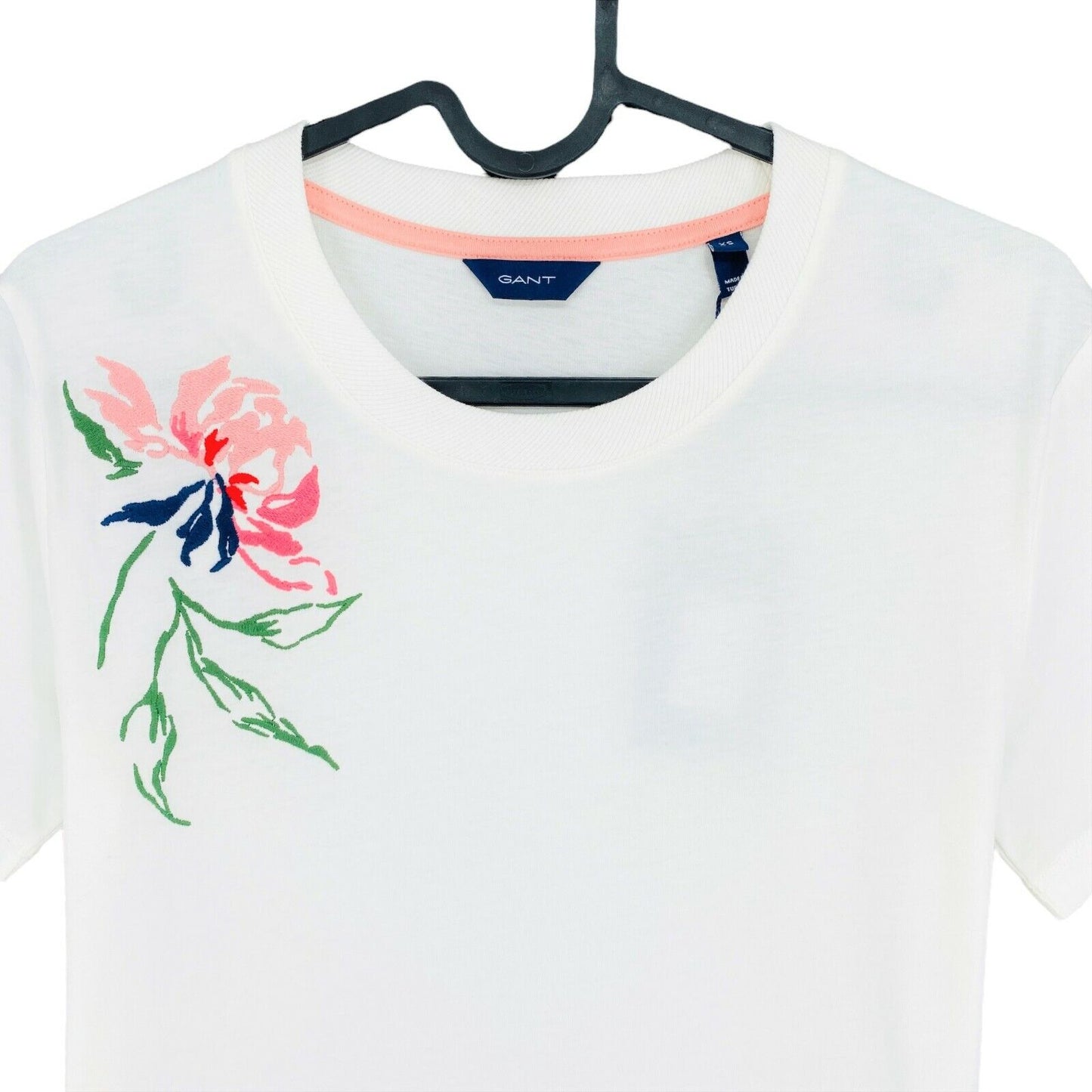 GANT White Peonies Crew Neck T Shirt Size XS