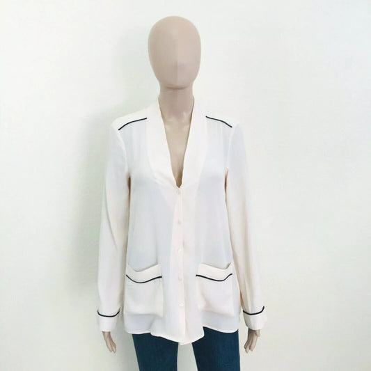 ZARA Women Beige 100% Viscose Blouse Top Shirt Size S