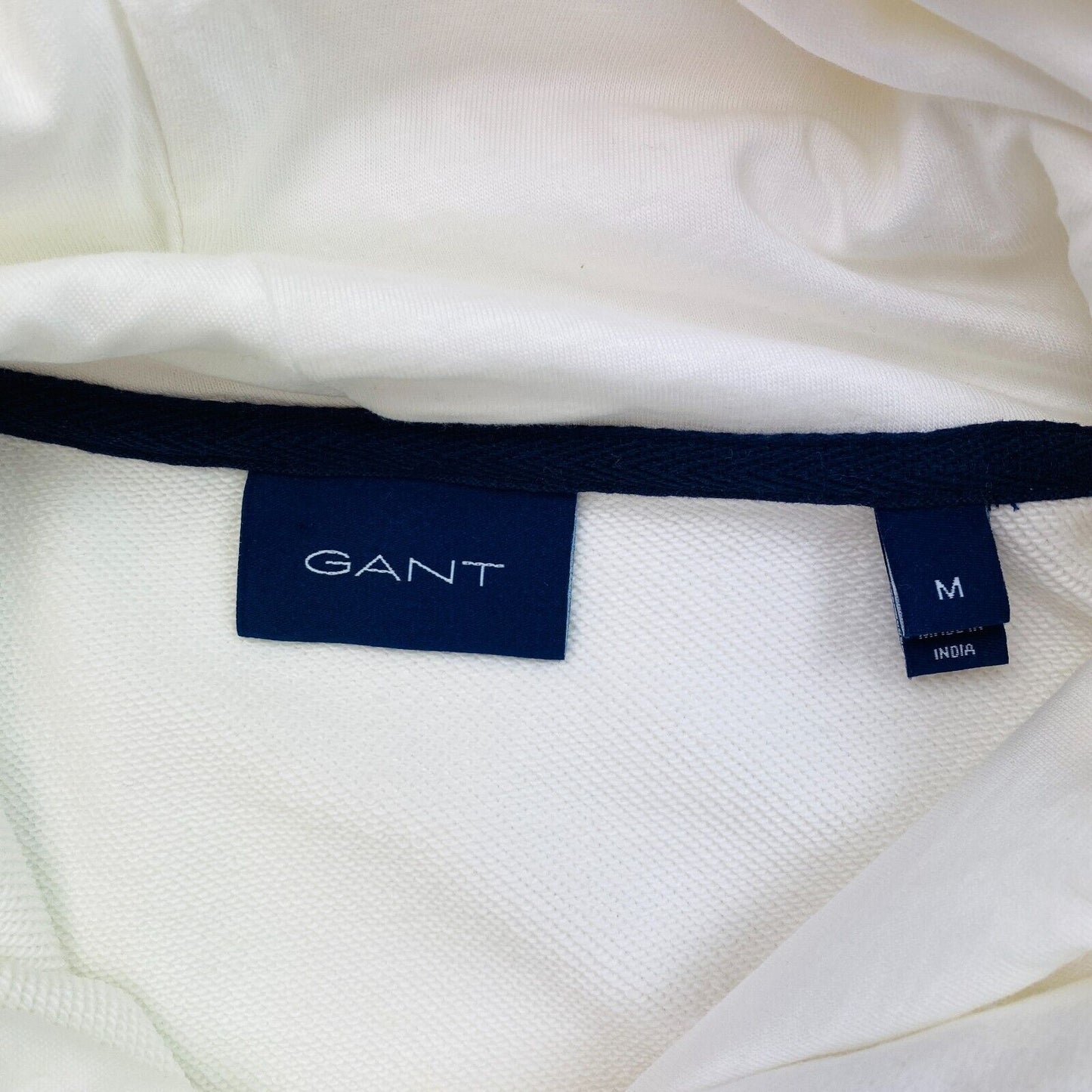 GANT White Logo Hoodie Sweater Pullover Size M