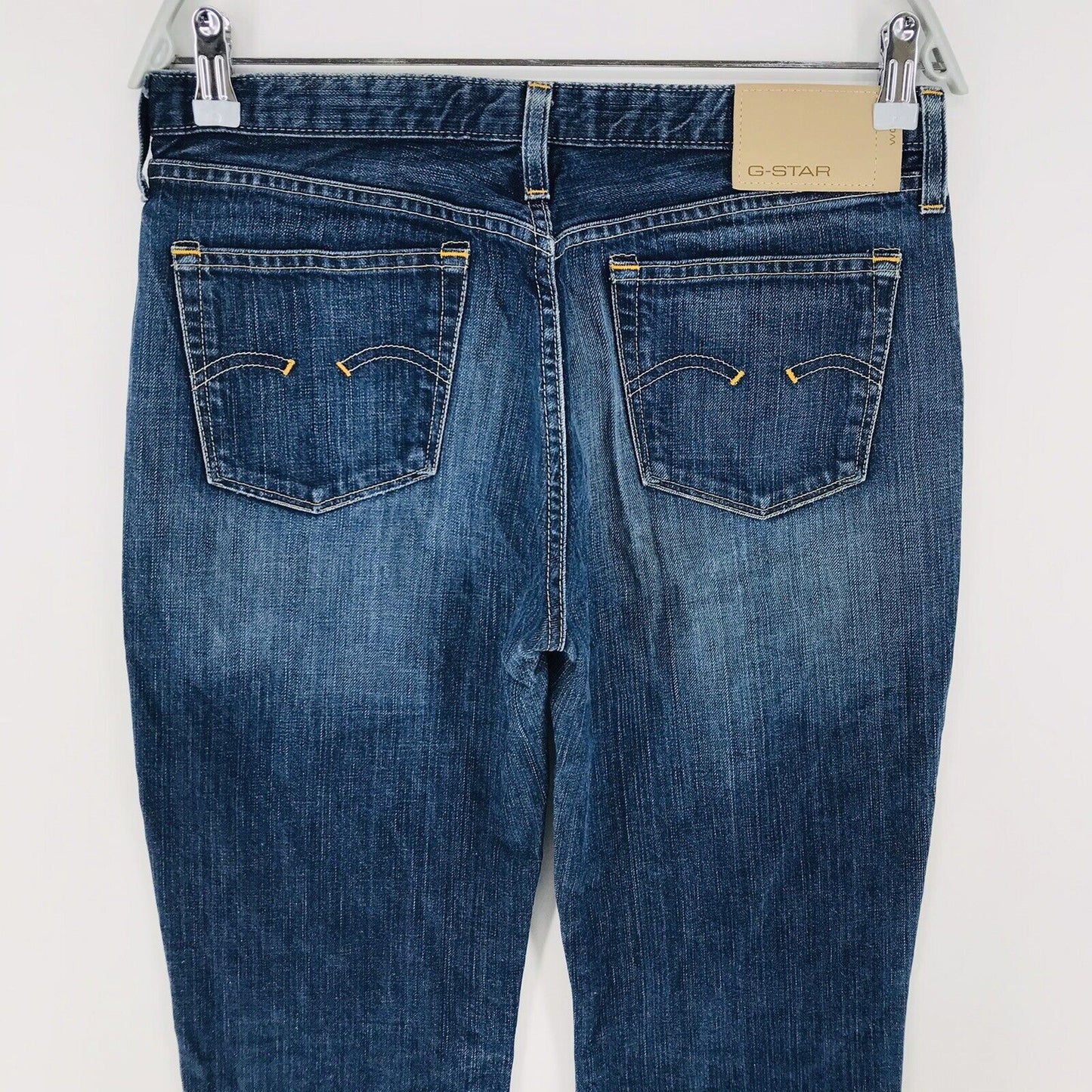 G-STAR RAW Women Blue Low Rise Hip Flared Fit Jeans Size W30 L32 Made In Italy