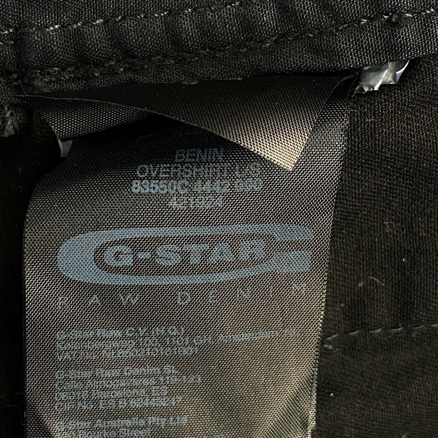 G-STAR RAW BENIN Schwarze Overshirt-Jacke aus 100 % Baumwolle, Größe L