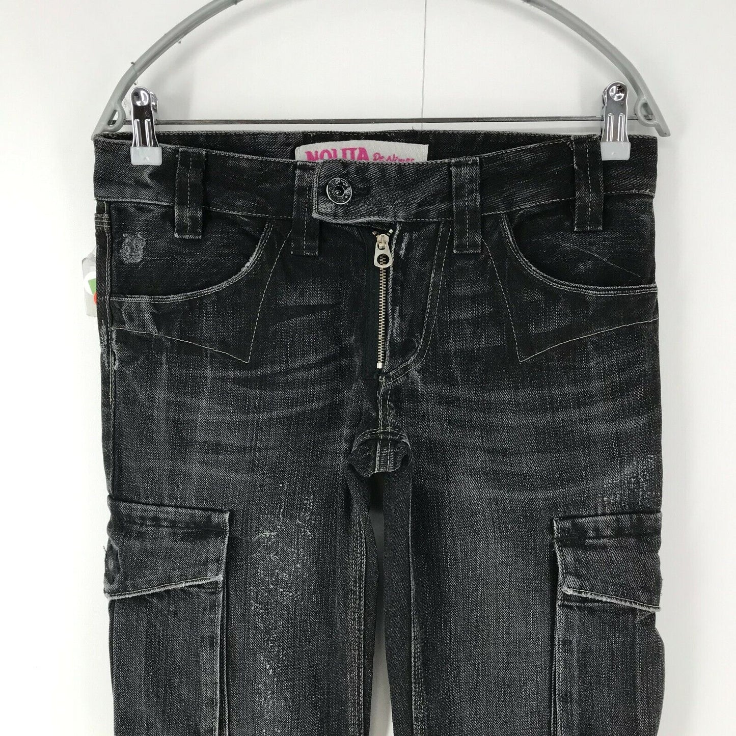 NOLITA Femme Gris Foncé Regular Straight Fit Jeans Taille 28 / W31 Fabriqué en Italie