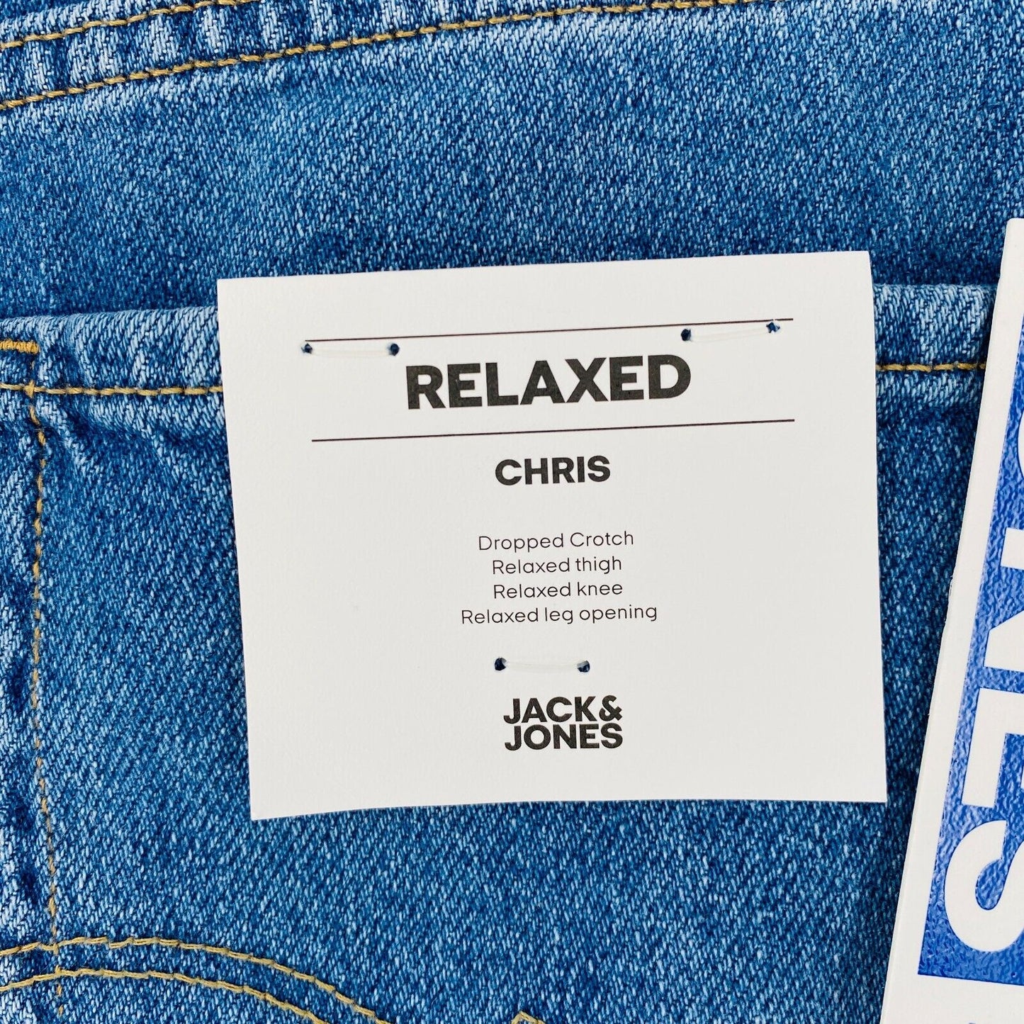 JACK & JONES CHRIS Boys Blue Relaxed Straight Fit Jeans 14 Years 164 cm. W28