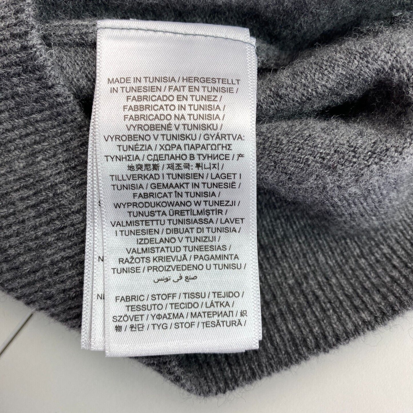 GANT Gris foncé 100% Laine Pull à capuche entièrement zippé Taille XS