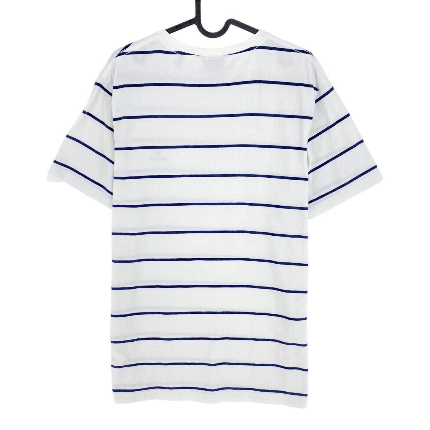 GANT White Striped Crew Neck T-Shirt Size M