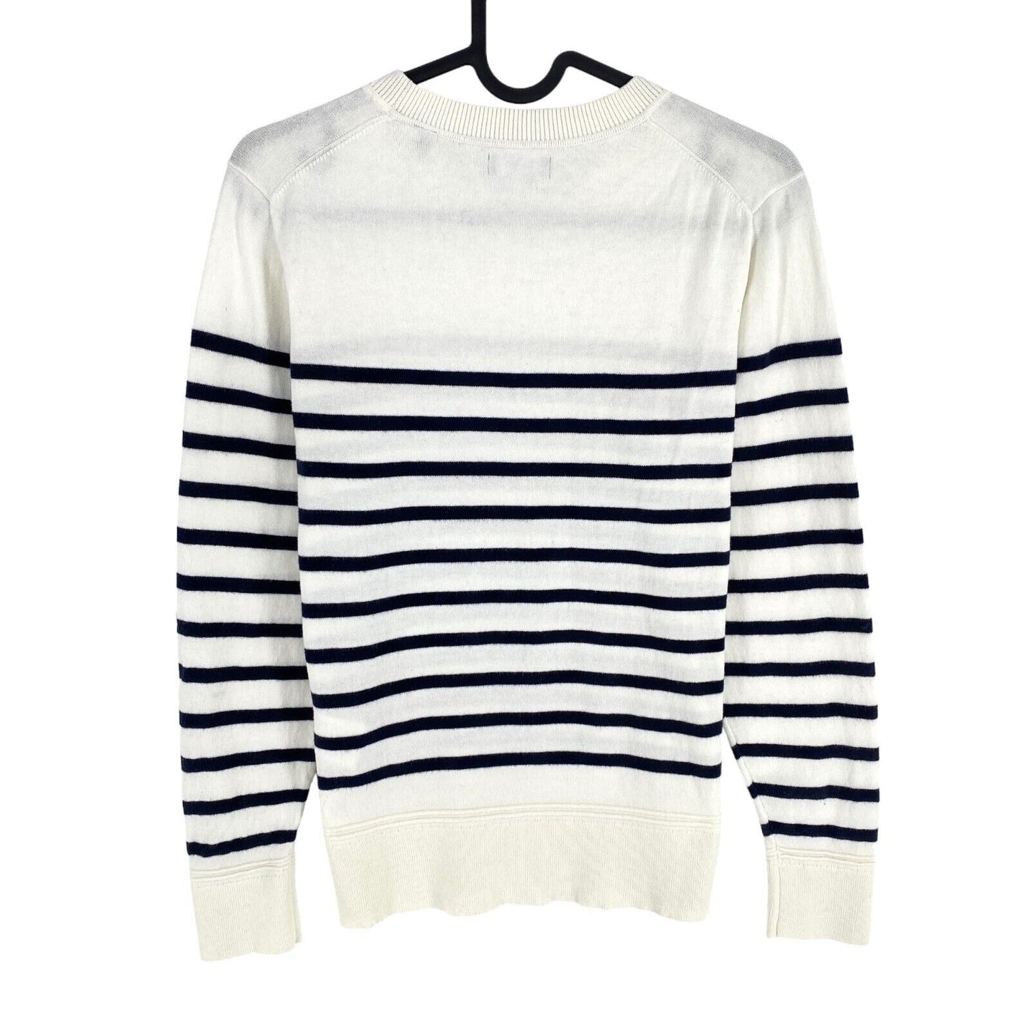 GANT White Striped Crew Neck Sweater Jumper Size S